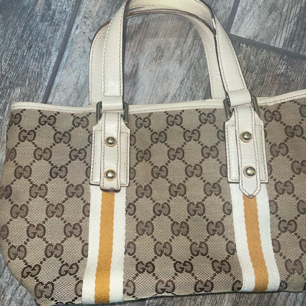Gucci Beige and Brown Tote Bag